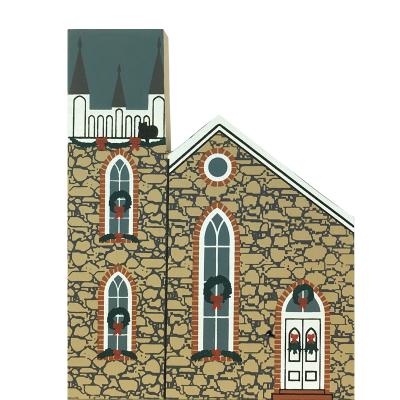 Vintage First Presbyterian Church from Rocky Mountain Christmas Series handcrafted from 3/4" thick wood by The Cat's Meow Village in the USA