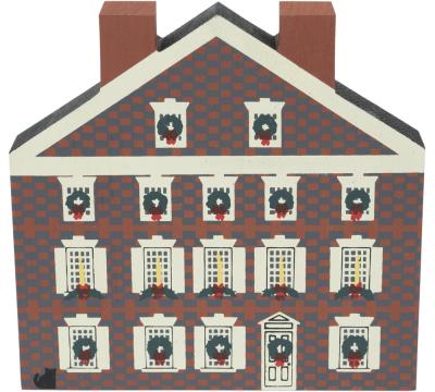Vintage Graff House from Philadelphia Christmas Series handcrafted from 3/4" thick wood by The Cat's Meow Village in the USA