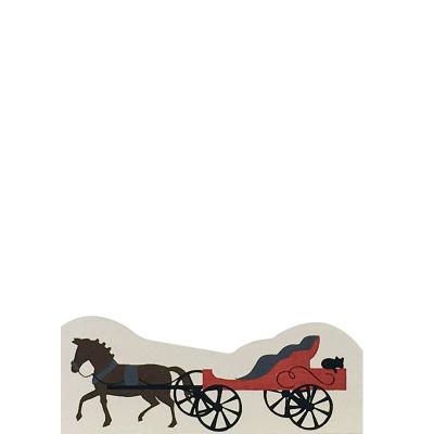 Vintage Horse & Carriage from Accessories handcrafted from 1/2" thick wood by The Cat's Meow Village in the USA