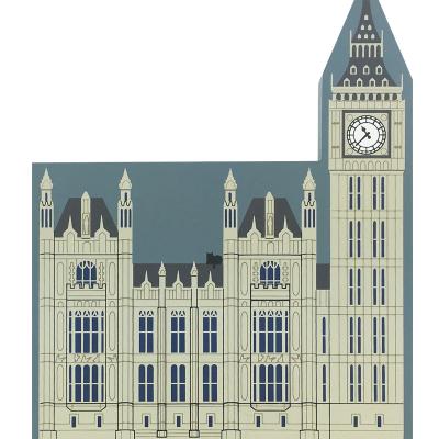 Vintage Houses of Parliament Including Big Ben from English Traveler Series handcrafted from 3/4" thick wood by The Cat's Meow Village in the USA
