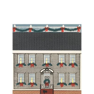Vintage Hunter House from Christmas in New England handcrafted from 3/4" thick wood by The Cat's Meow Village in the USA