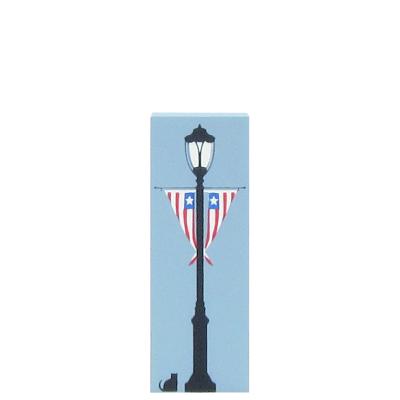 Patriotic Lamppost, Red, White & Blue bunting