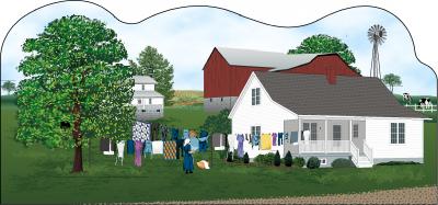 Cat's Meow Amish Wash Day Scene, Amish Life Collection