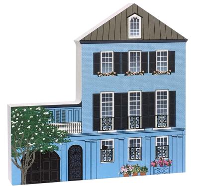 Add this wooden replica of this Rainbow Row house to your home decor to celebrate the day you laid your eyes on this beautiful row of pastel houses known as Rainbow Row in Charleston, SC. Handcrafted in the USA by The Cat's Meow Village of 3/4" thick wood.