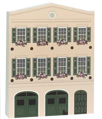 Grab this replica of 91 East Bay Street, Charleston, SC. It's 1 of 13 row houses affectionately known as Rainbow Row. Handcrafted in Wooster, Ohio from 3/4" thick wood.