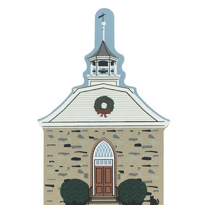Vintage Old Dutch Church in Hudson River Valley Christmas Series handcrafted from 3/4" thick wood by The Cat's Meow Village in the USA