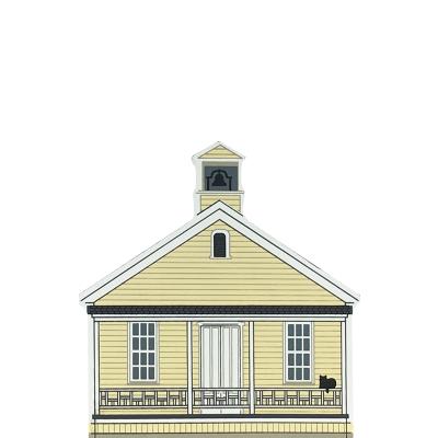 Vintage Old Sacramento Schoolhouse from California Gold Rush Series handcrafted from 3/4" thick wood by The Cat's Meow Village in the USA