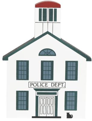 Vintage Police Department from Series V handcrafted from 3/4" thick wood by The Cat's Meow Village in the USA