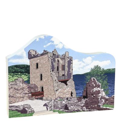 Urquhart Castle On Loch Ness, Scotland. Handcrafted in the USA 3/4" thick wood by Cat’s Meow Village.