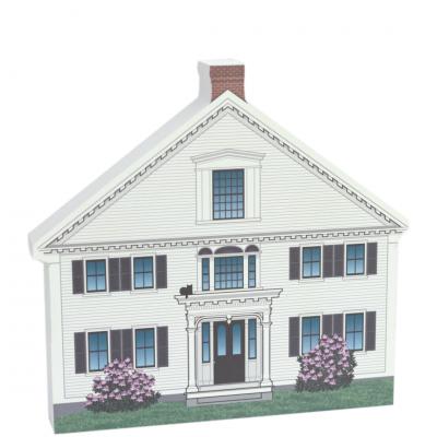 Colorful and Detailed Front Replica of Captain Enoch Remick House, Tamworth Village, NH.  Handcrafted in 3/4" thick wood by The Cat's Meow Village in the USA.