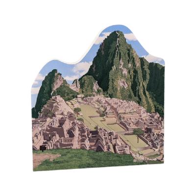 Remember your trip to Machu Picchu, Peru with this 3/4" thick wooden souvenir to sit on your desk, shelf or mantle. Handcrafted by The Cat's Meow Village in the USA.