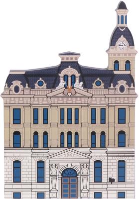 Handcrafted 3/4" thick wooden replica of the Wayne County Courthouse in Wooster, Ohio