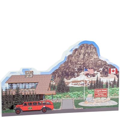 Logan Pass, Glacier National Park, Montana. Handcrafted in the USA 3/4" thick wood by Cat’s Meow Village.