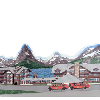 Many Glacier Hotel, Glacier National Park, Montana. Handcrafted in the USA 3/4" thick wood by Cat’s Meow Village.