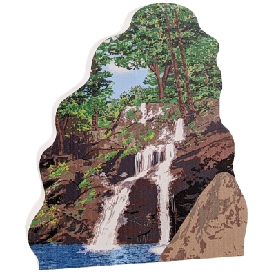 Dark Hollow Falls, Shenandoah National Park, Virginia hand crafted in 3/4" thick wood by The Cat's Meow Village in the USA.