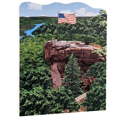 Wooden replica of Chimney Rock in North Carolina to add to your home decor. Handcrafted in the USA by The Cat's Meow Village.
