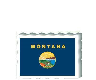 Slightly larger than a deck of cards, this wooden postcard version of the Montana flag can fit into any nook around your home or workplace showing off your state pride! Handcrafted in the USA by The Cat's Meow Village.
