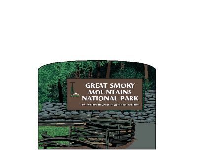 Great Smoky Mountain National Park Sign handcrafted in 3/4" thick wood by The Cat's Meow Village in the USA. 