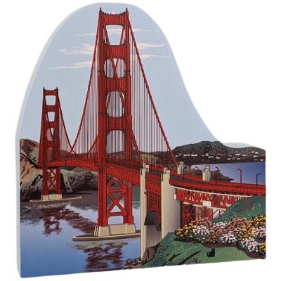 Golden Gate Bridge, Golden Gate National Recreation Area, handcrafted in wood as a keepsake of  your trip.