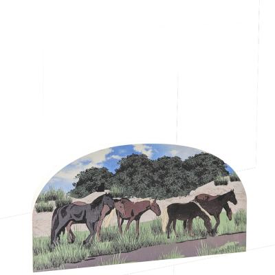 The wild horses of Currituck roam the northern section of the Outer Banks. Handcrafted in 3/4" thick wood by The Cat's Meow Village.