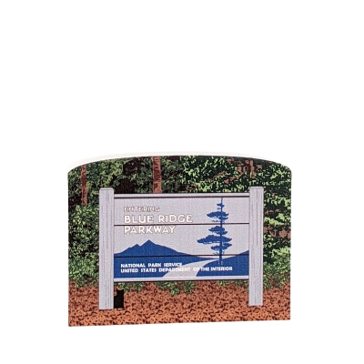Blue Ridge Parkway sign handcrafted in 3/4" thick wood to add to your home decor, by The Cat's Meow Village in the USA>