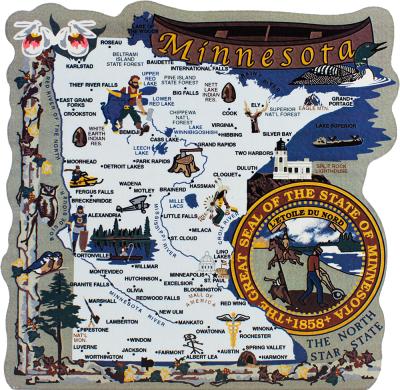 Add this wooden state map of Minnesota to your home decor, handcrafted in the USA by The Cat's Meow Village
