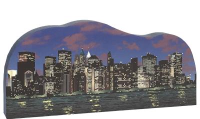 Celebrate your night in New York City gazing upon her city lights with our 3/4" thick wooden handcrafted replica. Crafted in the USA by The Cat's Meow Village