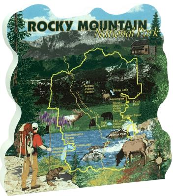 Keep memories alive of your trip to the park with our 3/4" thick wooden "map" of the Rocky Mountain National Park. Handcrafted in the USA by The Cat's Meow Village.