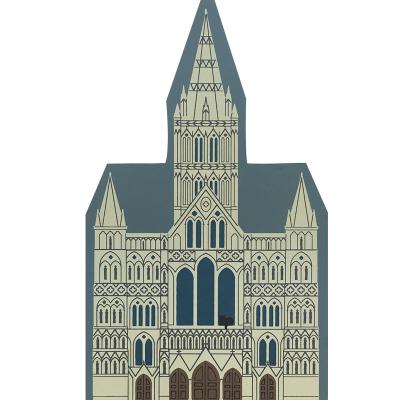 Vintage Salisbury Cathedral from English Traveler Series handcrafted from 3/4" thick wood by The Cat's Meow Village in the USA