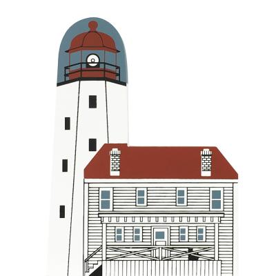 Vintage Sandy Hook Lighthouse from Lighthouse Series handcrafted from 3/4" thick wood by The Cat's Meow Village in the USA