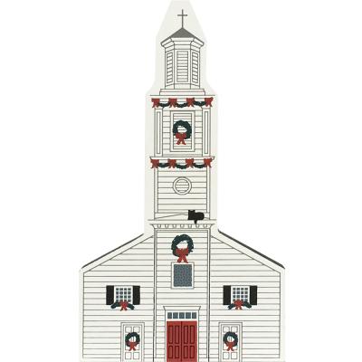 Vintage St. John's Church from Colonial Virginia Christmas Series handcrafted from 3/4" thick wood by The Cat's Meow Village in the USA