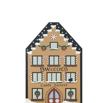 Sweeties Candy Factory from Vintage North Pole handcrafted from 3/4" thick wood by The Cat's Meow Village in the USA