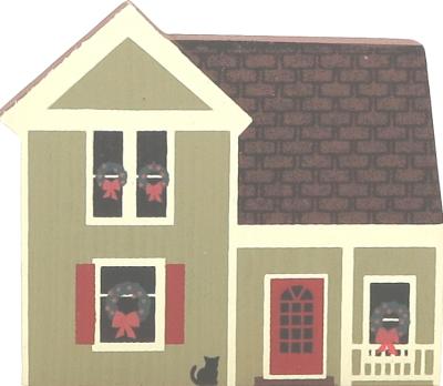 Vintage Olmstead House from Western Reserve Christmas Series handcrafted from 3/4" thick wood by The Cat's Meow Village in the USA