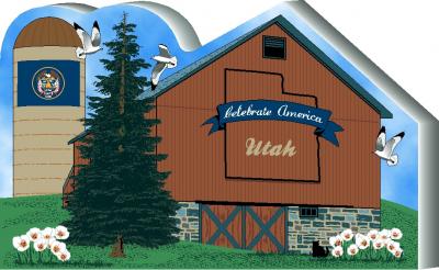  Cat's Meow Village handcrafted wooden barn keepsake representing the state of Utah