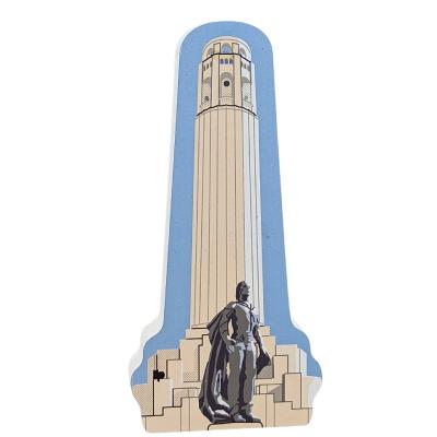Coit Tower in San Francisco, CA. handcrafted in 3/4" wood by the Cat's Meow Village in the USA.