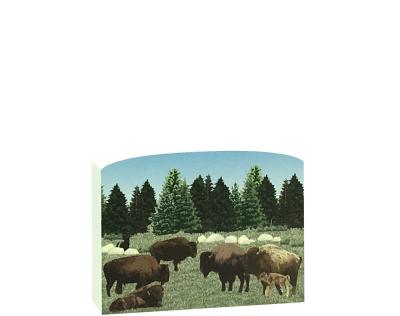 Scene of American Bison handcrafted in 3/4" thick wood by The Cat's Meow Village. Add it to your decor to remind you of your bison encounter!