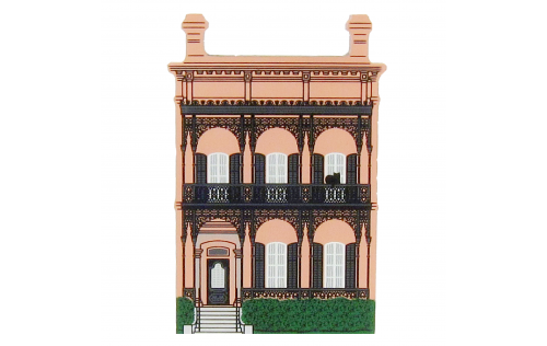 Morris-Israel-Aron House, New Orleans, Louisiana, handcrafted in 3/4" thick wood by The Cat's Meow Village in Wooster, Ohio.