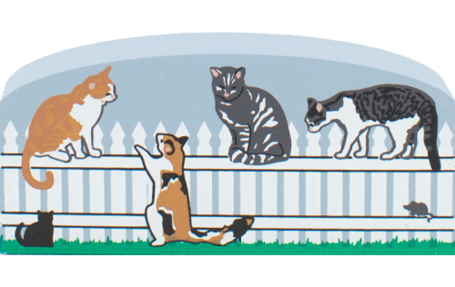 Summer Kitty Fence by The Cat's Meow Village handcrafted in 3/4" thick wood adds a neighborhood touch to your other Cat's Meow keepsakes