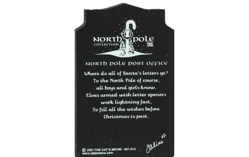 North Pole Post office from Vintage North Pole handcrafted from 3/4" thick wood by The Cat's Meow Village in the USA
