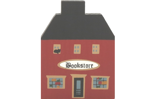 Vintage Bookstore from Series I handcrafted from 3/4" think wood by The Cat's Meow Village in the USA
