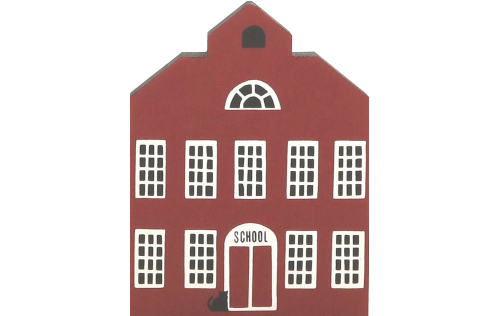 Vintage School from Series I handcrafted from 3/4" thick wood by The Cat's Meow Village in the USA