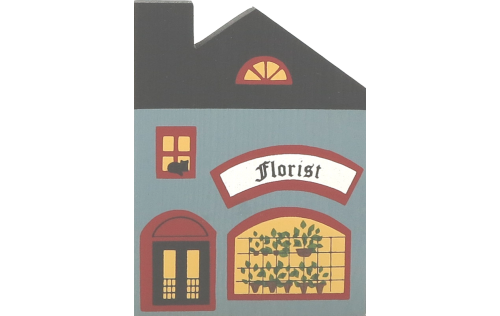 Vintage Florist Shop from Series I handcrafted from 3/4" thick wood by The Cat's Meow Village in the USA