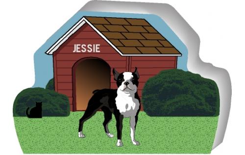 Boston Terrier can be personalized with your dog's name