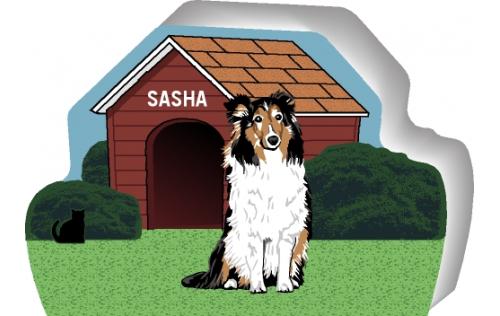 Shetland Sheepdog can be personalized with your dog's name