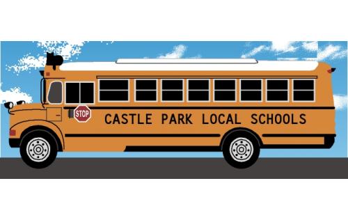Personalize this Cat's Meow school bus keepsake with your school or students name.