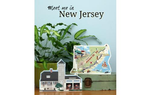 Bring the beach home with a Cat's Meow handcrafted wooden souvenir of the Tatham Life Saving Station and Jersey Shore Map