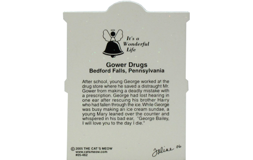 Back of It's A Wonderful Life - Gower Drugs, Bedford Falls, PA