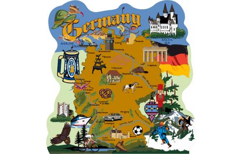 Map of Germany, Alps, Munich, Oktoberfest, Rhine River, Black Forest, Heidelberg