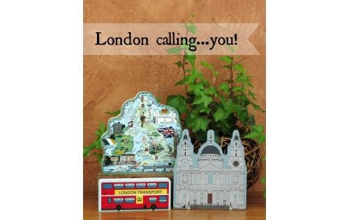 Bring London trip home with Cat's Meow handcrafted wooden souvenirs including St. Paul's Cathedral, England Map and Double Decker Bus