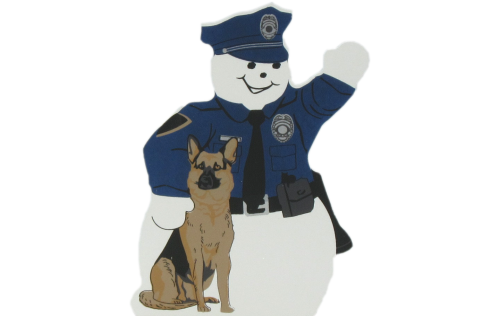 Police Snowman, law enforcement, police dog